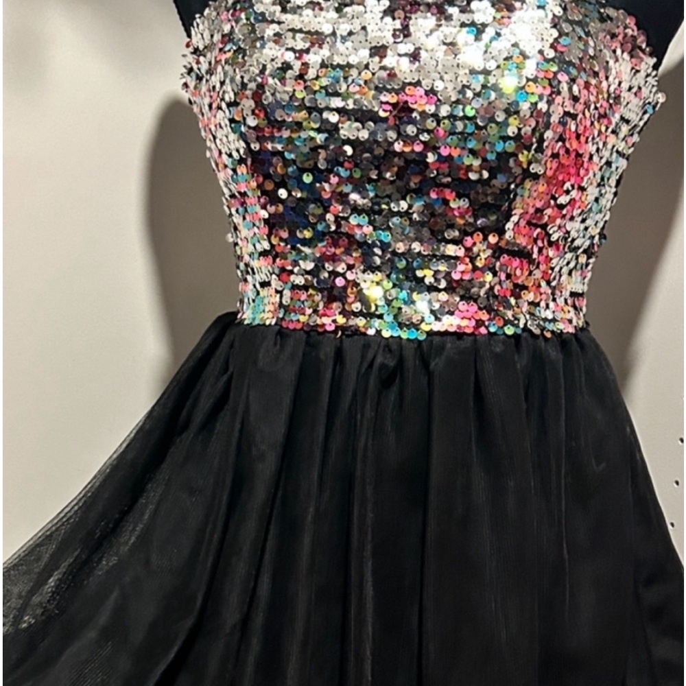 Multi color sequins party dress
